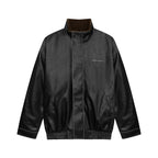 Leather Clothing With Stand Collar Coat For Men