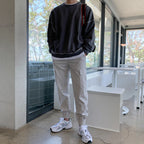 Crewneck Hoodie Men's Autumn Loose Design Sense Niche Solid Color Long-sleeved T-shirt Top