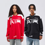 Men And Women Color Blocking Letters Long-sleeved Sweatshirt