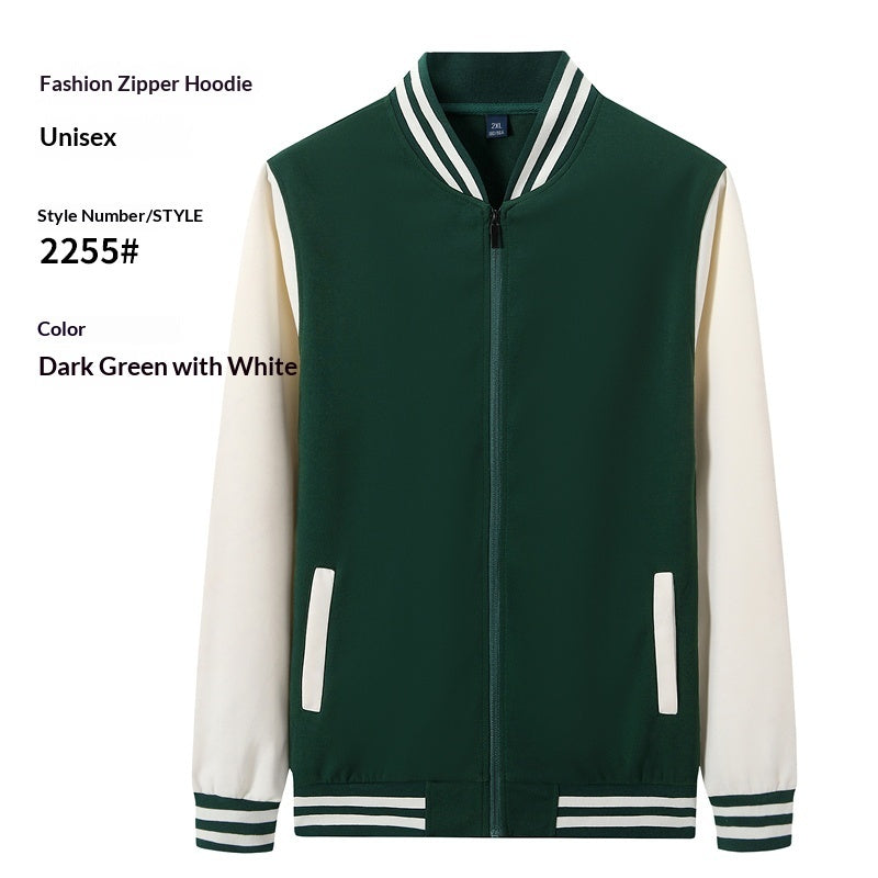 SpringAutumn Employee Team-Building Fleece-Lined Stand-Up Collar Workwear