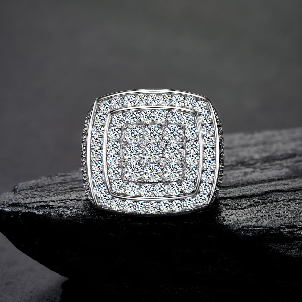 Engraved With Top-quality Moissanite, This Luxurious And Fashionable Minimalist Jewelry Set Features Exquisite Silver Accessories For Men. Made Of S925 Silver With Electroplated Platinum.