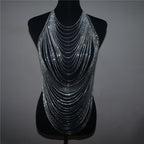 Fashion Chest Chain Jewelry Multilayer Rhinestones