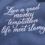 American Punk Flocked Embroidery Letter Contrast Jacket Coat