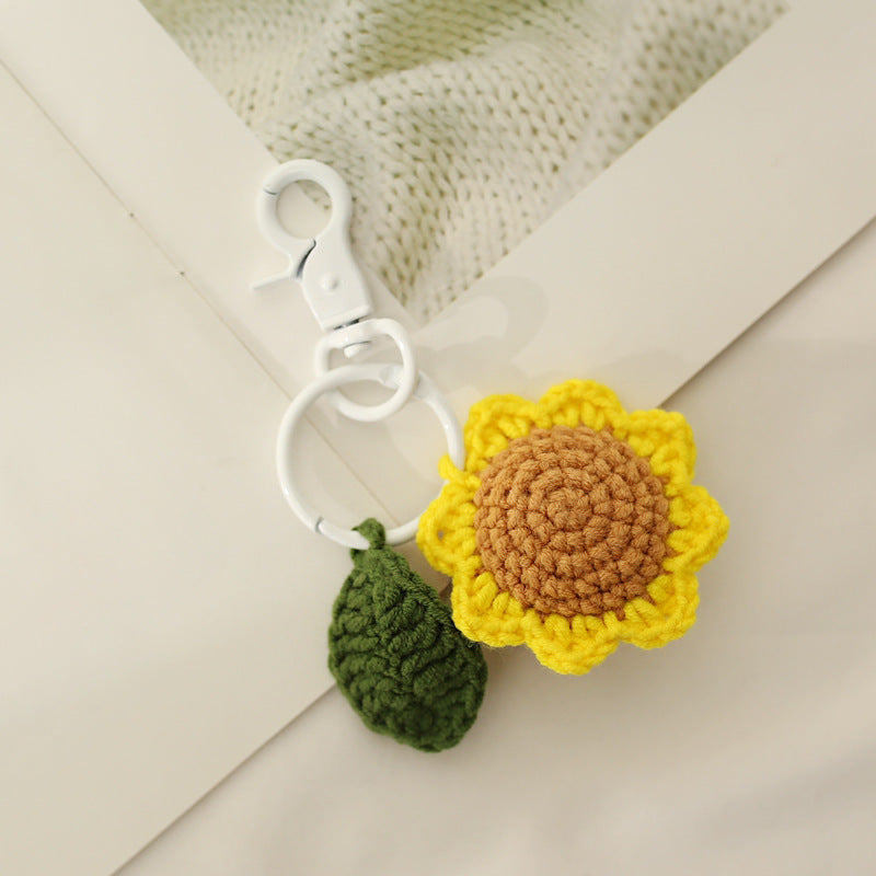 Sunflower Knitted Pendant Jewelry Cute Handmade