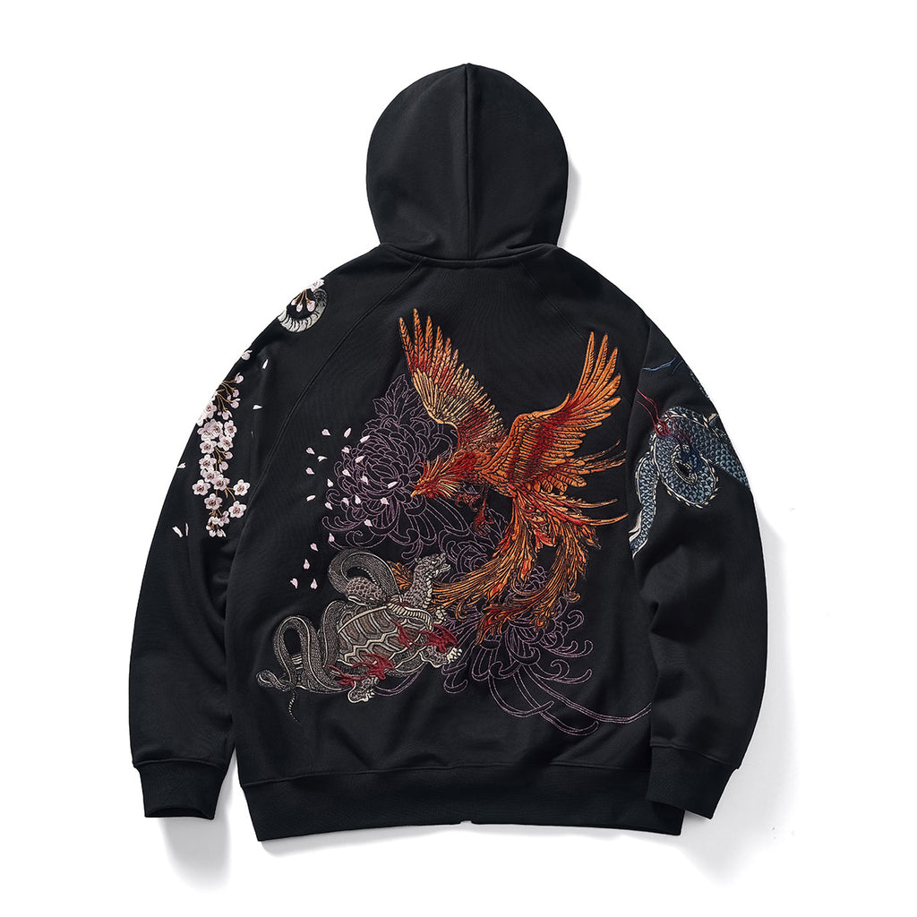 Mens Loose Fit Polyester Embroidered Chinese Style Jacket