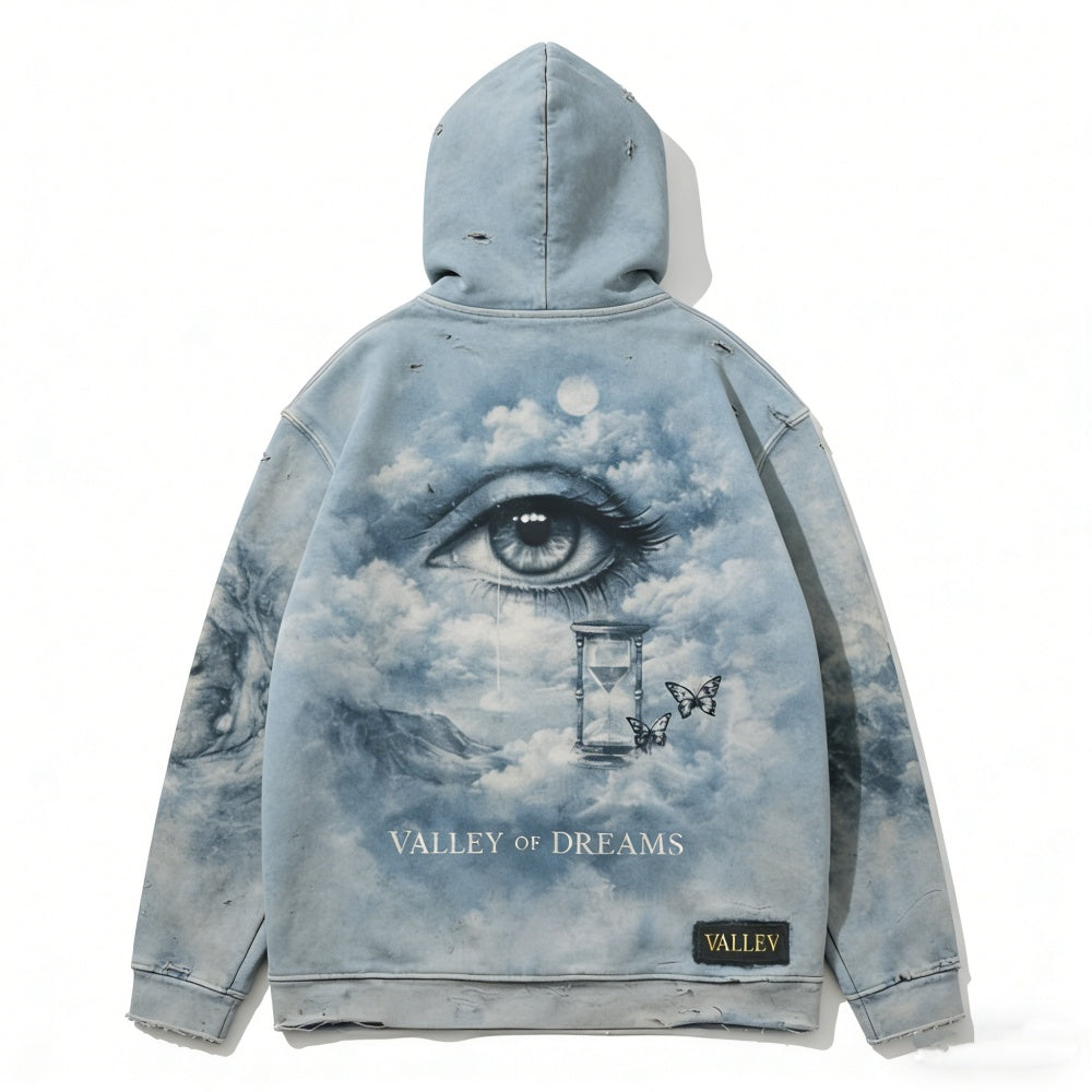 Printed Long-Sleeve Hoodie Casual Mens Sweatshirt