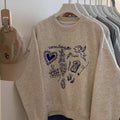 Chest-embroidered Heart And Bunny