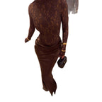 Hip-hugging Lace-spliced Mermaid Skirt For Women