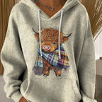 Women's Casual 3D Digital Animal Print Hoodie