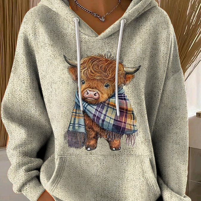 Women's Casual 3D Digital Animal Print Hoodie