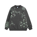 Luminous Cashew Flower Print Polar Fleece Hoodie