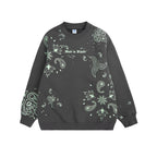 Luminous Cashew Flower Print Polar Fleece Hoodie