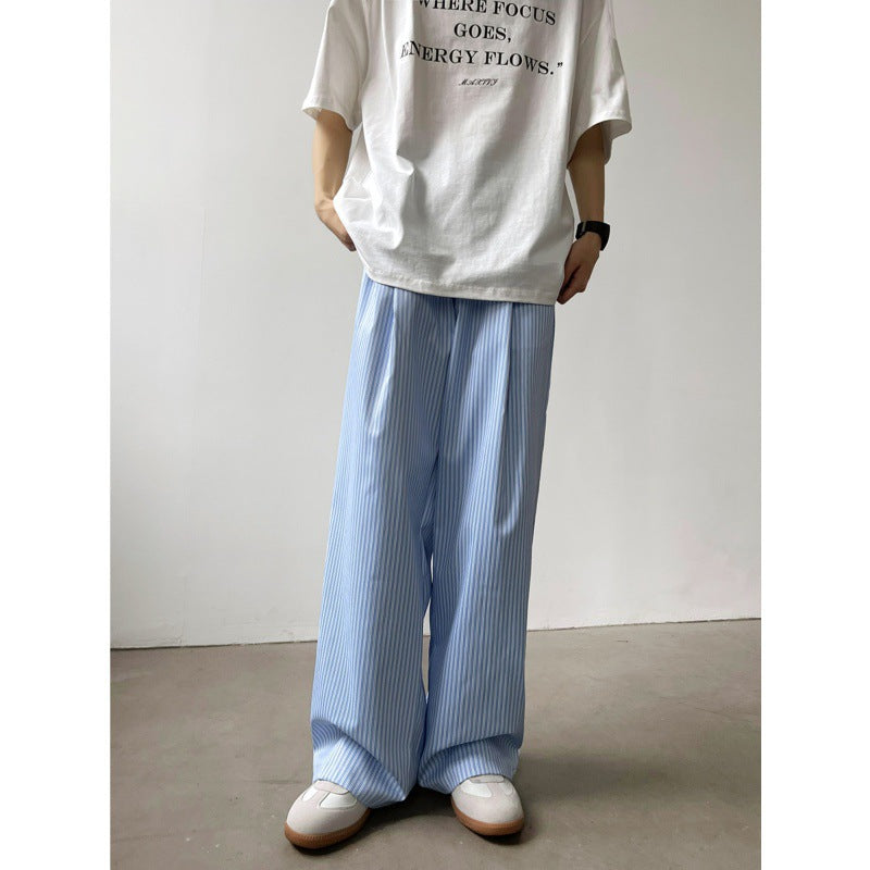 Fashion Personality Striped Loose Pants Men