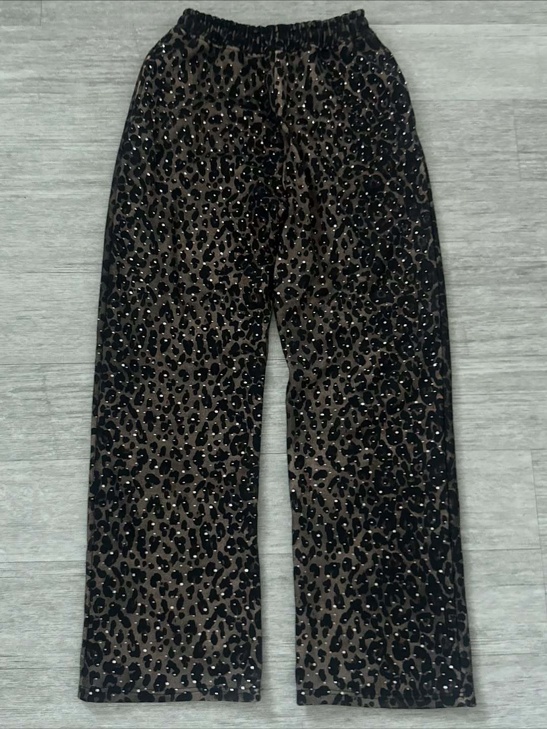 Autumn Fashion Harajuku Instagram High Street Trend Retro Leopard Print Zip-up Hoodie Casual Pants