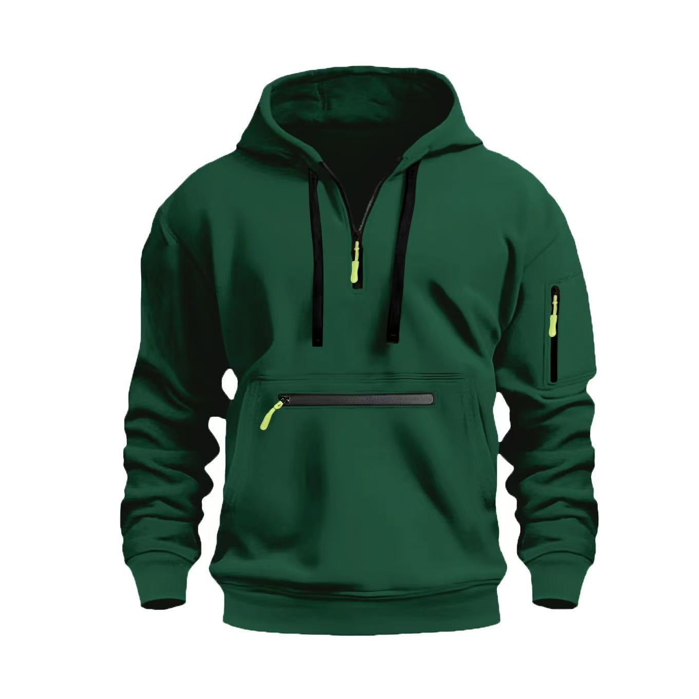 Waterproof Zipper Multi-pocket Hoodie Men's Sport Casual Sweatshirt