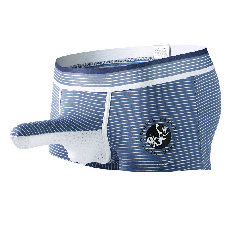Fashion Striped Bullet Separation Boxer Shorts Men