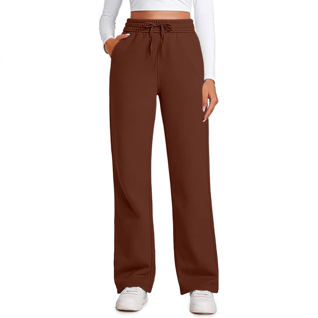 Elastic High-waist Drawstring Loose Casual Wide-leg Sweatpants