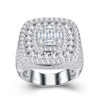 Engraved With Top-quality Moissanite, This Luxurious And Fashionable Minimalist Jewelry Set Features Exquisite Silver Accessories For Men. Made Of S925 Silver With Electroplated Platinum.