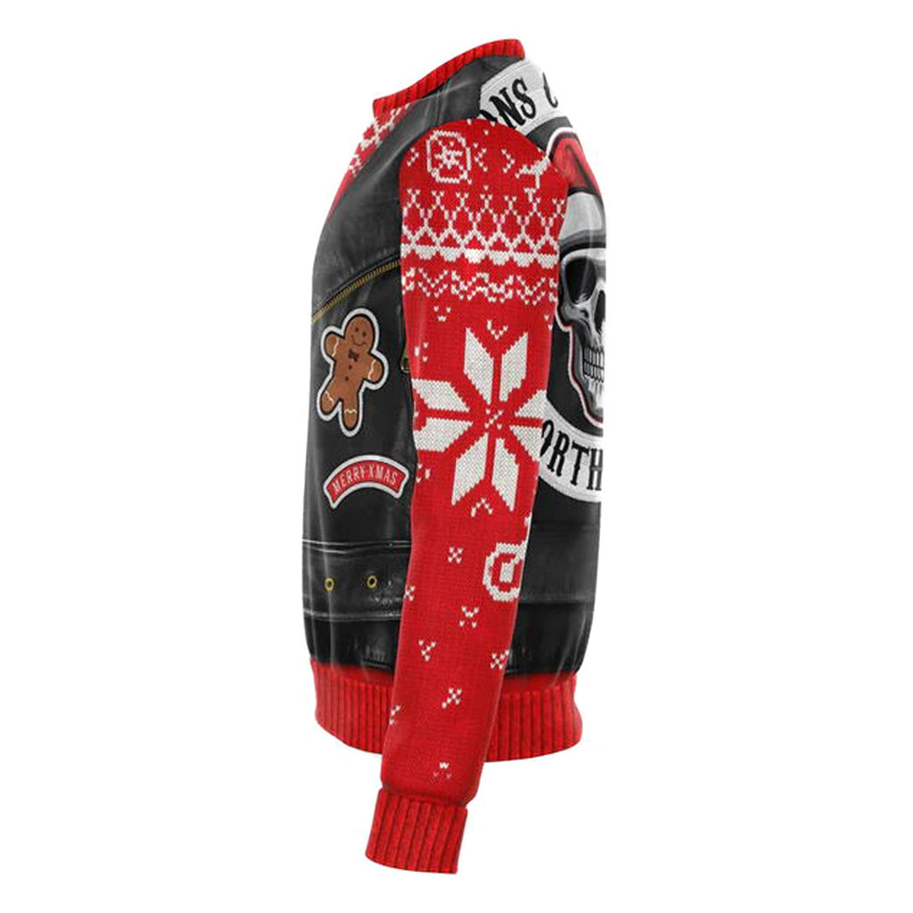 New 3D Printed Fake Two-piece Christmas Men's Round Neck Sweater