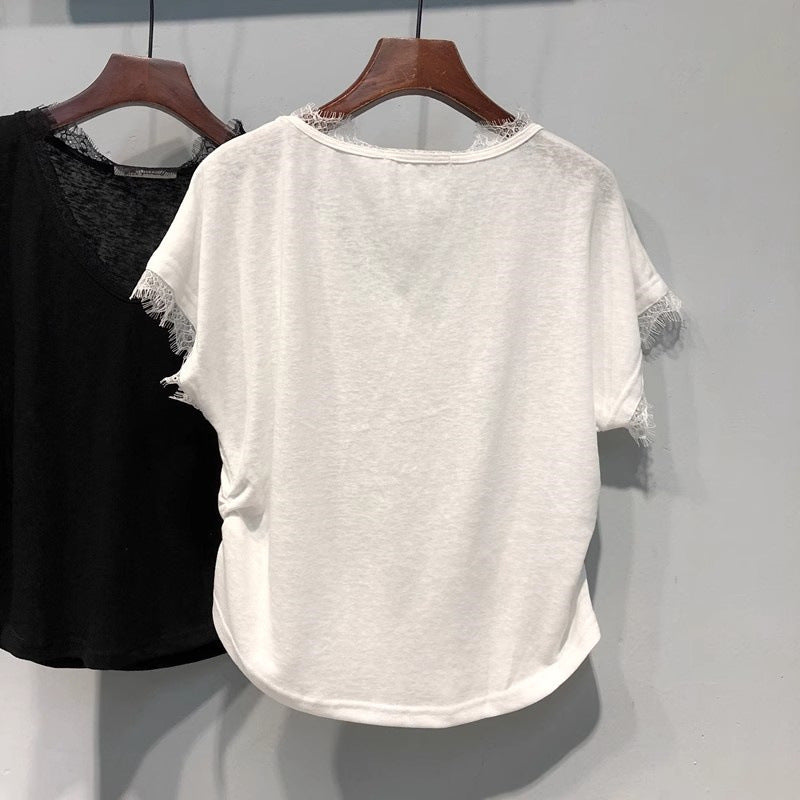 Summer Loose Slimming Korean-Style Base Shirt