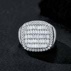 Engraved With Top-quality Moissanite, This Luxurious And Fashionable Minimalist Jewelry Set Features Exquisite Silver Accessories For Men. Made Of S925 Silver With Electroplated Platinum.