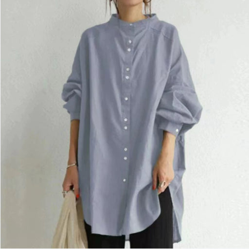 Autumn And Winter Women''s New Solid Color Cotton Hemp Stand