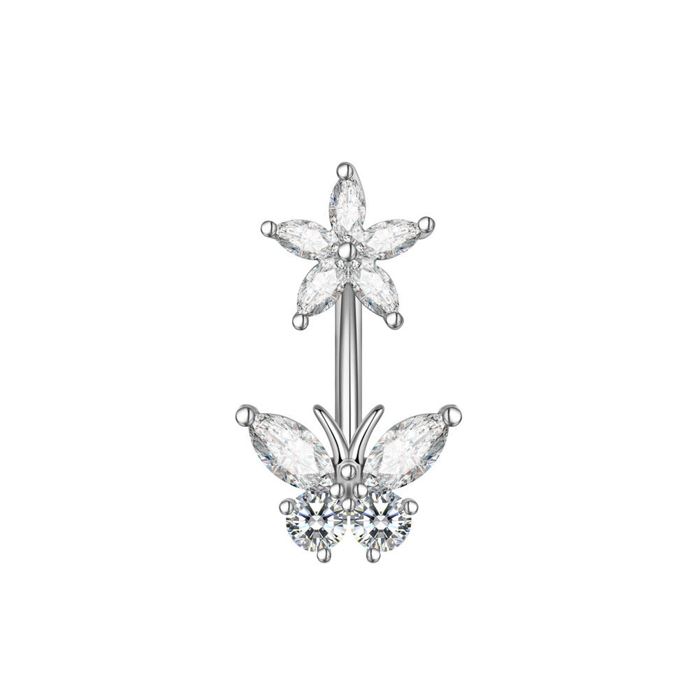 New Zircon Navel Stud Drop Oil Piercing Jewelry