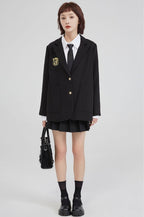 Black Suit Jacket Women''s Sense Of Design Niche Autumn Loose