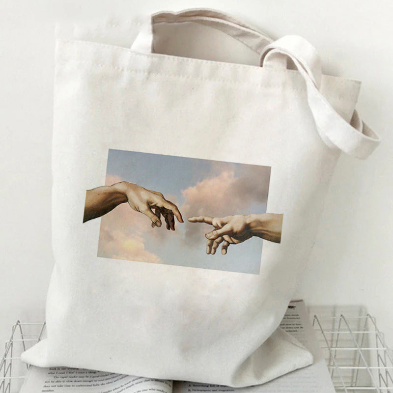 Printed Canvas Handbag Shopping Bag