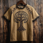 Summer Men's Linen Short Sleeve Loose Casual Sweatshirt