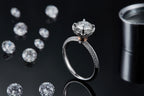 A 1-carat Luxurious And Fashionable Light Luxury Trend Jewelry Silver Ring For Men And Women, Set With Top-quality Moissanite, Made Of S925 Silver-plated Platinum Material.