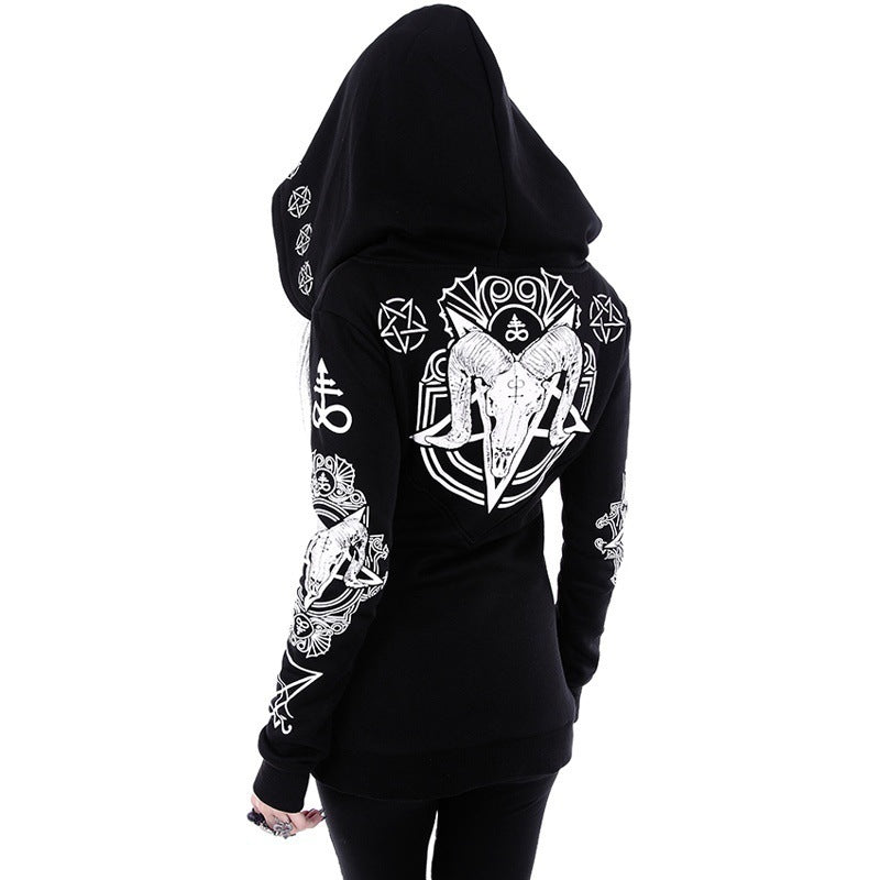 Women's Letter Print Long-sleeved Sweatshirt Jacket
