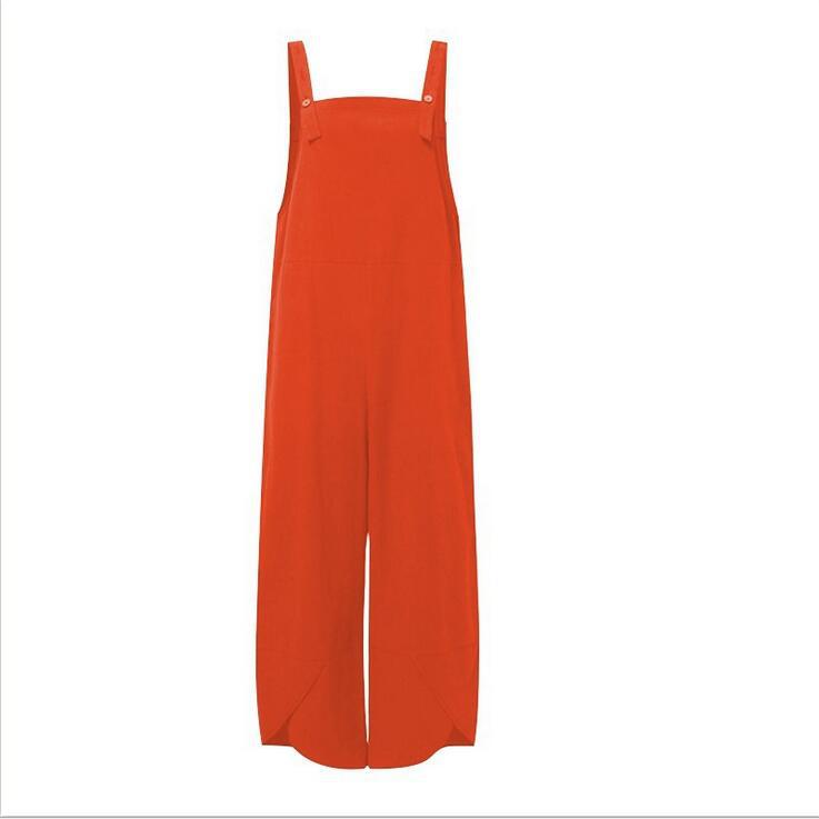 Women's Jumpsuits With Pockets Solid Color Casual Cropped Overalls Long Pant Romper