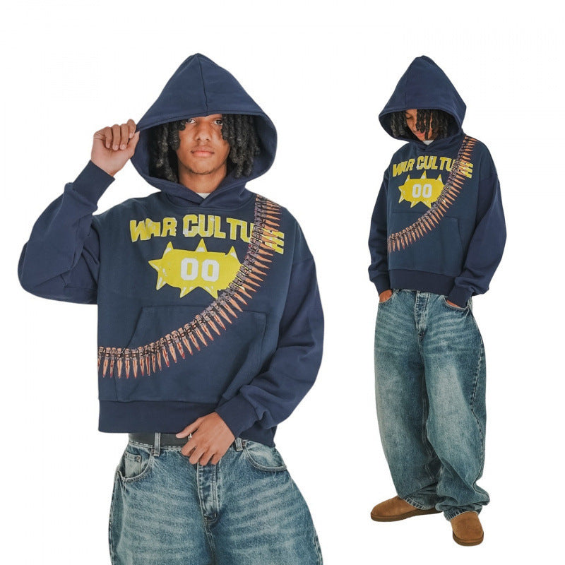 Fashionable Trendy Pullover Loose-fitting Hoodie Top