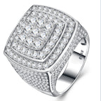 Engraved With Top-quality Moissanite, This Luxurious And Fashionable Minimalist Jewelry Set Features Exquisite Silver Accessories For Men. Made Of S925 Silver With Electroplated Platinum.