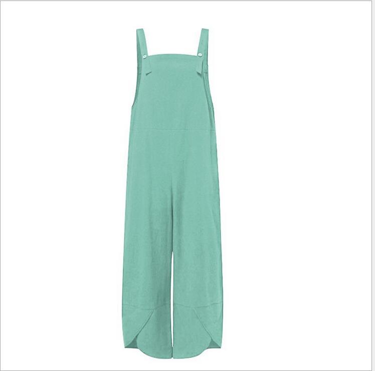 Women's Jumpsuits With Pockets Solid Color Casual Cropped Overalls Long Pant Romper