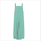 Women's Jumpsuits With Pockets Solid Color Casual Cropped Overalls Long Pant Romper
