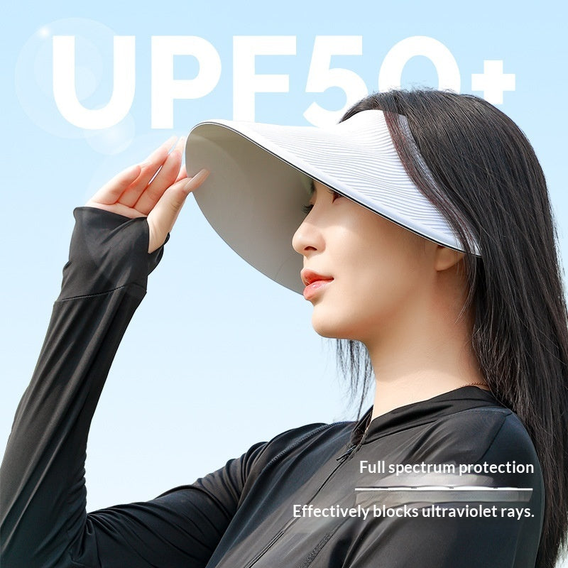 Wide-brimmed Brimless Sun Hat For Women UV-protective And Breathable
