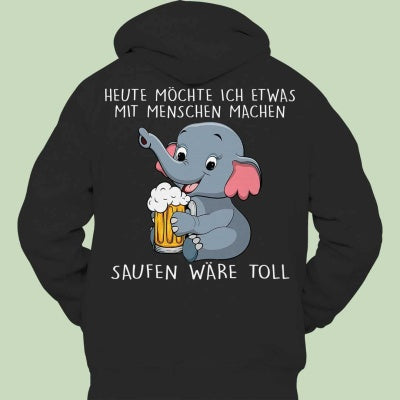 Loose Hooded Sweater Men's And Women's Same Elephant Printed Long Sleeve Idle Style