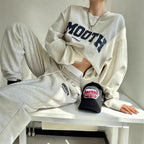 Gray Hoodie And Pants Fashion Running Two-piece Set Trendy