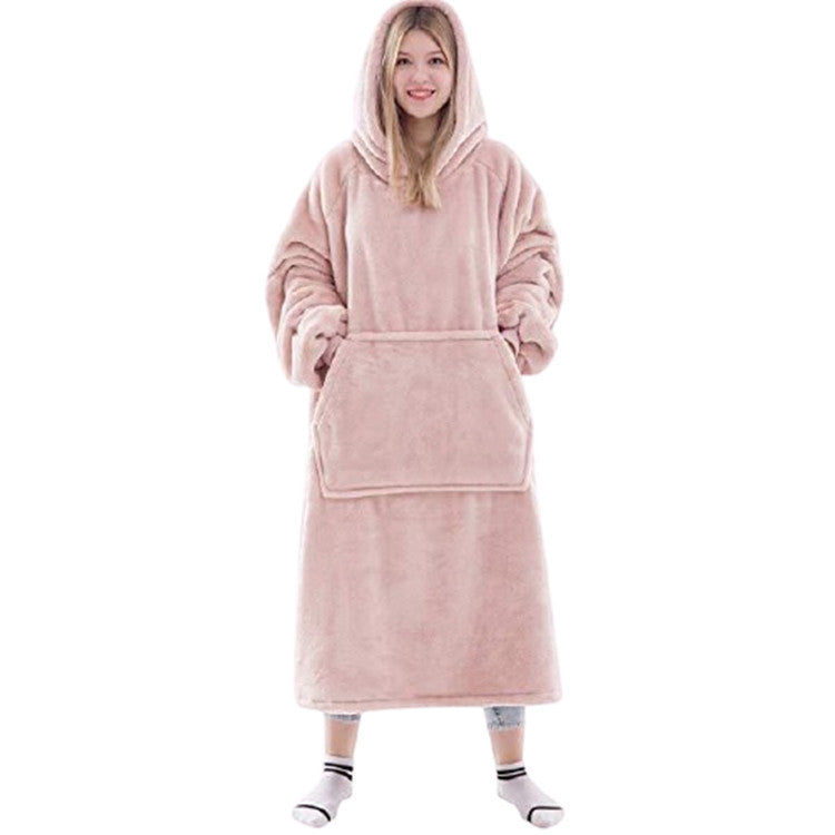 Flannel Thick Warm Blanket Hoodie