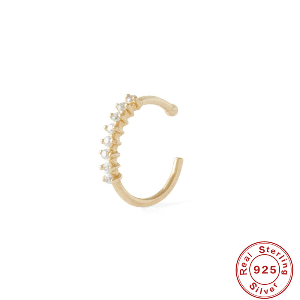 Sterling Silver Diamond Body Piercing Jewelry Nose Ring