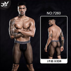 Cropped Pants Stretch Black See-through Web Pants Men
