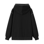 Casual Rivet Design Hooded Sweatshirt For Women