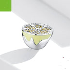Sterling Silver  Lemon Beaded Creative Fruit Dripping Jewelry