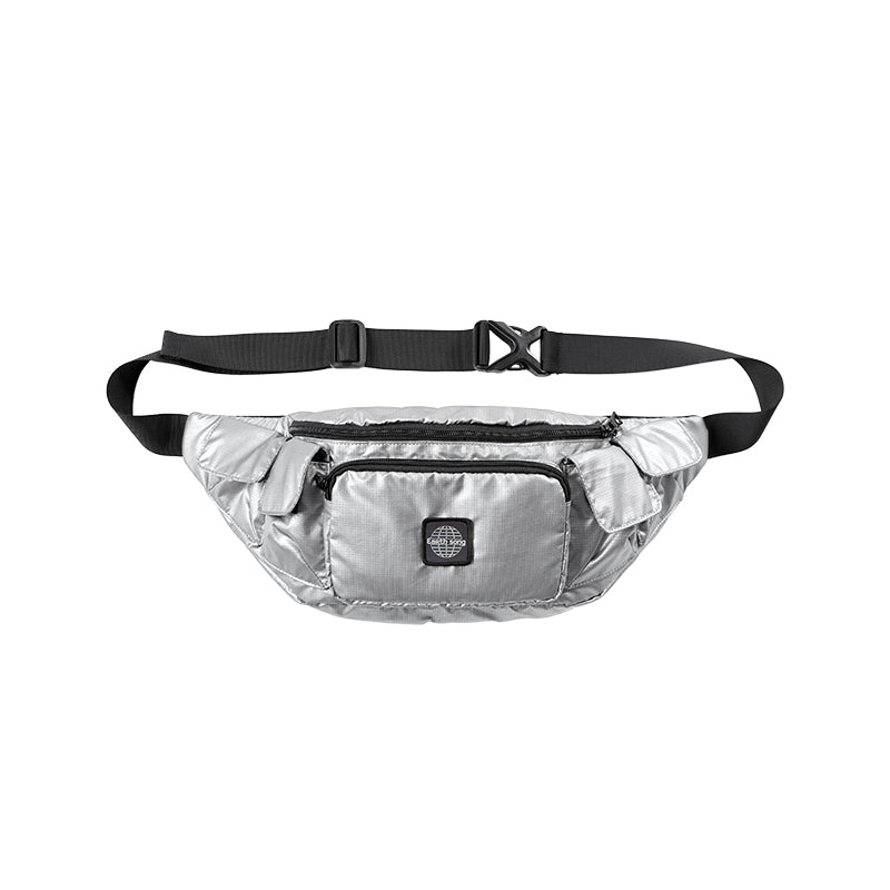 Harajuku Silver Check Chest Bag Men