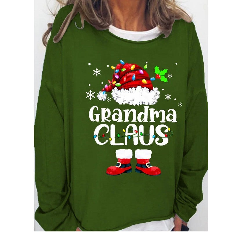 Women's Round Neck Long Sleeve Casual Printed Sweater