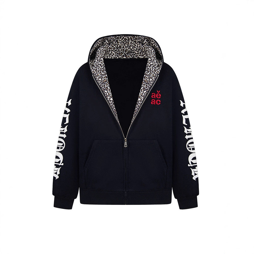 Mens American High-Street Fashion Brand Light-Luxury Heavyweight Embroidered Hoodie