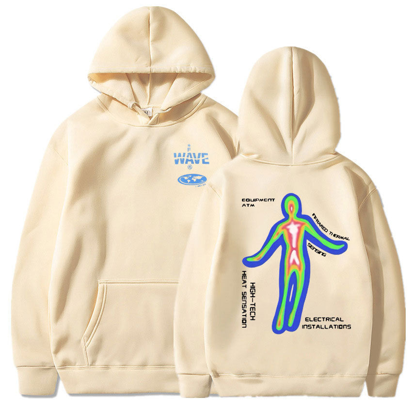 Skeleton Thermal Imaging Graphic Print Hoodie Men's Hip Hop