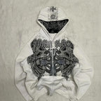 Hooded Jacket With A Bow Print